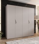 Drehtürenschrank | 2 Meter breit | 2 Kleiderstangen | Farbe: Kaschmir | Griffe: Kaschmir | Maße: 200 x 52 x 202 cm | Kleiderschrank | 2 Fächer | 4 Türen