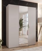 Drehtürenschrank / Kleiderschrank | 1 Spiegeltür | Farbe: Kaschmir | 2 Fächer | Griffe: Kaschmir | 2 Kleiderstangen | Soft-Close | Maße: 150 x 52 x 202 cm