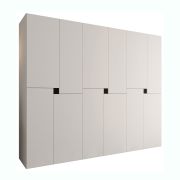 Drehtürenschrank | Weiß | 12 Drehtüren | 9 Fächer | 3 Kleiderstangen | 270 x 52 x 203 cm | hochwertig Verarbeitet | Soft-Close Funktion | Kleiderschrank | grifflose Türen