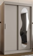 Schiebetürenschrank / Kleiderschrank Lagginhorn 08, Farbe: Kaschmir, 1,2 Meter breit, zwei Kleiderstangen, fünf Fächer, Aluminiumschienen, eine Spiegeltür