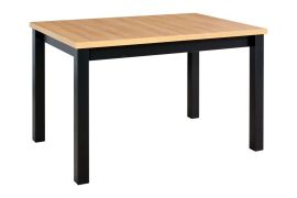 Esszimmertisch BAIBA in Schwarz/Eiche, Abmessung 80 x 120/150 cm (B x T), Tischplattenhöhe 32 mm, robuste Holzbeine, Buchenholz Gestell, hohe Festigkeit
