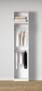 Offener Kleiderschrank | 2 Kleiderstangen | Farbe: Weiß | Regal | 51,5 x 55 x 234 cm | für Ankleidezimmer | 1 Fach | langlebiges Material | kompakter Stil