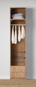 Offener Kleiderschrank | 2 Wäschekörbe | Farbe: Eiche Puccini | 1 Kleiderstange | 2 Schubladen | für Ankleidezimmer | 1 Fach | Maße: 51,5 x 55 x 234 cm