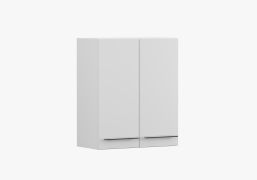 Hängeschrank / Drehtürenschrank | Parnassus  07 | Weiß | 2 Türen | Griffe: Metall | 71,5 x 60 x 29 cm | Metallgriffe | Hängeschrank für Küche