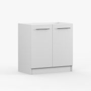 Spülenunterschrank / Drehtürenschrank | Weiß | Parnassus  09 | 1 Fach | 2 Türen | Griffe: Metall | 81,5 x 80 x 46 cm | Einfarbig | schlichtes Design