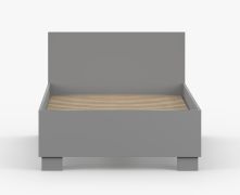 Kinder- und Jugendbett / Einzelbett | Grau | Rahmen aus Massivholz | stilvoll | Smolikas 150 | inklusive Lattenrost | 90 x 200 cm | eckig