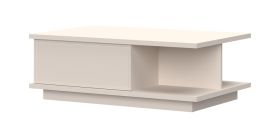 Schicker Couchtisch mit einer Schublade Neiafu 131, Farbe: Kaschmir, Soft-Close-Funktion, Maße: 36 x 104 x 65 cm, Push-to-open Funktion, für Wohnzimmer