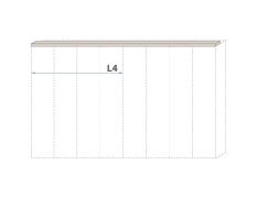 Oberer Rahmen für Drehtürenschrank / Kleiderschrank Neiafu und Anbaumodule, Farbe: Kaschmir, Breite: 182 cm