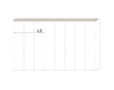 Oberer LED-Rahmen für Drehtürenschrank / Kleiderschrank Neiafu und Anbaumodule, Farbe: Kaschmir, Breite: 137 cm