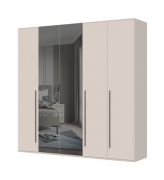 Drehtürenschrank mit fünf Türen Neiafu 14, zwei Spiegeltüren, Soft-Close-Funktion, Maße: 224 x 227 x 56 cm, neun Einlegeböden, für Schlafzimmer