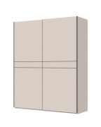 Schiebetürenschrank mit zwei Türen Neiafu 88, zwei Kleiderstangen, sechs Einlegeböden, Soft-Close-Funktion, Maße: 224 x 182 x 61 cm, hochwertige Verarbeitung