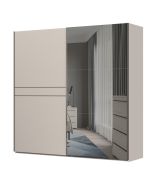 Schiebetürenschrank mit genügend Stauraum Neiafu 91, Farbe: Kaschmir, Soft-Close-Funktion, eine Spiegeltür, vier Kleiderstangen, zwölf Fächer