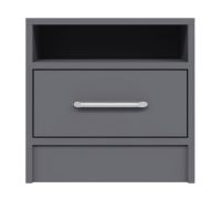 Nachtkommode mit einer Schublade Hannut 51, Farbe: Anthrazit - Abmessungen: 40 x 40 x 35 cm (H x B x T)