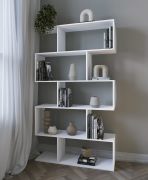 Regal Kareo 2 | Farbe: Weiß | offenes Regalsystem | 106,2 x 32 x 185 cm | Wohnzimmer | asymmetrisches Design | Garderobe