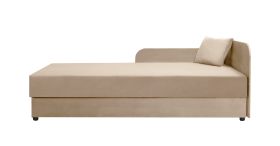 Modernes Tagesbett / Gästebett inkl. Kissen Lobatos 84, Farbe: Beige, Kopfteil rechts, Sofa-Bett, Liegefläche: 80 x 195 cm, Bonellfederkernung