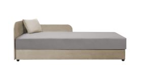Gästebett / Tagesbett Lobatos 99, inkl. Kissen, Bonellfederkernung, Kopfteil links, Farbe: Beige / Grau, Liegefläche: 80 x 195 cm, für Gästezimmer