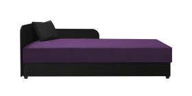 Neutrales Tagesbett / Gästebett mit Polsterung Lobatos 03, Farbe: Schwarz / Lila, mit genügend Stauraum, Kopfteil links, Liegefläche: 90 x 195 cm, Sofa-Bett