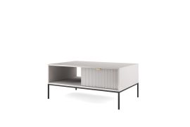 Moderner Couchtisch Worthing 54, Farbe: Grau / Schwarz / Gold - Abmessungen: 46 x 104 x 68 cm (H x B x T)