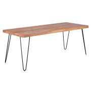Massivholz Esstisch mit Haarnadelbeinen Marimonos 05, Farbe: Sheesham / Schwarz - Abmessungen: 80 x 120 cm (B x T), Handgefertigt & hochwertig Verarbeitet