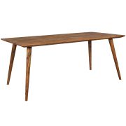 Großer Esstisch aus Sheesham Massivholz, Farbe: Sheesham - Abmessungen: 80 x 180 cm (B x T), mit einzigartiger Maserung