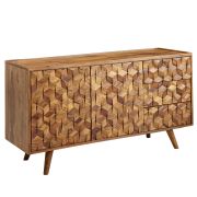 Kommode / Sideboard, Farbe: Sheesham, teilmassiv - Abmessungen: 76 x 138 x 45 cm (H x B x T)