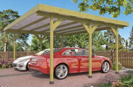 Doppelcarport Vehículo aus druckimprägnierter Kiefer inkl. PVC-Dachplatten - Abmessung: 500 x 600 cm (L x B)
