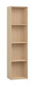 Bücherregal mit verstellbaren Füßen Aenna 52, mit genügend Stauraum, Farbe: Eiche, Maße: 202,5 x 50,5 x 33,5 cm, vier Fächer