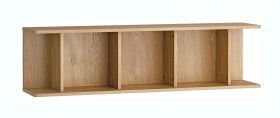 Wandregal | Farbe: Eiche | 3 Fächer | 123 x 25 x 33 cm | reichlich Stauraum | Aufbewahren von Büchern oder Dekorationen | schlicht | für Wohnzimmer