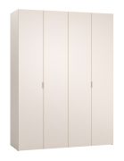 Falttüren / Kleiderschrank | Farbe: Beige | Griffe: Beige | 3 Schubladen | 3 Kleiderstangen | Maße: 180 x 57 x 241 cm | inkl. LED-Beleuchtung | Soft-Close