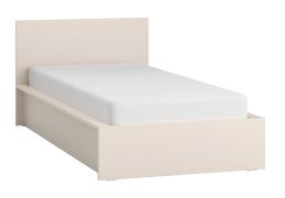 Einzelbett / Gästebett | Farbe: Beige | inkl. Hublift Lattenrost | für Erholsamen Schlaf | Liegefläche: 90 x 200 cm | mit Kopfteil | minimalistisches Design