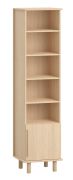 Bücherregal mit einer Tür Aegir 07, sieben Fächer, Soft-Close System, Maße: 199 x 50,5 x 42 cm, Türanschlag beidseitig montierbar, natürlichem Eichenfurnier