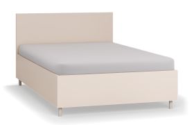 Einzelbett / Jugendbett | Farbe: Beige | inkl. Lift up Lattenrost | Liegefläche: 120 x 200 cm | schlichtes Design | Bettkasten für Bettwäsche