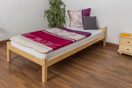 Einzelbett / Gästebett Kiefer massiv Vollholz natur, inkl. Lattenrost - Maße: 90 x 200 cm