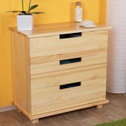 Kommode Kiefer massiv Vollholz natur 002 - Abmessung 80 x 80 x 42 cm (H x B x T)