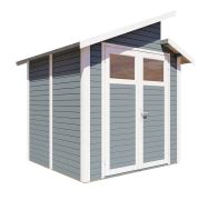 Gartenhaus / Gartenhütte Puchheim 01 inkl. Fußboden, Grau - 19 mm Elementgartenhaus, Grundfläche: 4,24 m², Doppel-Pultdach