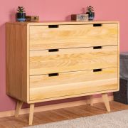 Kommode Eiche massiv natur Aurornis 32 - Abmessungen: 84 x 96 x 40 cm (H x B x T)