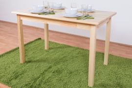 Tisch Kiefer massiv Vollholz natur Junco 228C (eckig) - 120 x 70 cm (B x T)