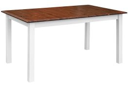 Esstisch ausziehbar Gyronde 22, Kiefer massiv Vollholz, Farbe: Weiß / Walnuss - Abmessungen: 150-197 x 93 cm (B x T)