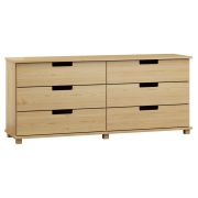 Kommode Kiefer massiv Vollholz natur 001 - Abmessung 80 x 180 x 42 cm (H x B x T)