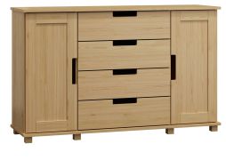 Kommode Kiefer massiv Vollholz natur 004 - Abmessung 100 x 140 x 42 cm (H x B x T)
