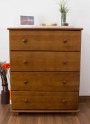Kommode Kiefer massiv Vollholz Eichefarben 018 - Abmessung  100 x 80 x 42 cm (H x B x T)