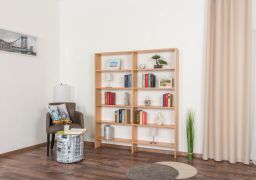 Regal "Easy Möbel" S13, Buche Vollholz massiv Natur - 167 x 146 x 20 cm (H x B x T)