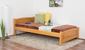 Einzelbett / Gästebett Kiefer massiv Vollholz Erlefarben 80, inkl. Lattenrost - 100 x 200 cm