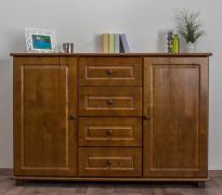 Kommode Kiefer massiv Vollholz Eichefarben 007 - Abmessung 100 x 150 x 45 cm (H x B x T)
