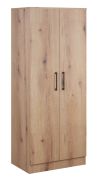 Drehtürenschrank / Kleiderschrank Sidonia 03, Farbe: Eiche Artisan - Abmessungen: 200 x 82 x 53 cm (H x B x T)