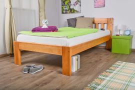 Kinderbett / Jugendbett Kiefer massiv Vollholz Erlefarben 76, inkl. Lattenrost - 100 x 200 cm (B x L)