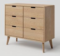Kommode Eiche massiv natur Aurornis 35 - Abmessungen: 84 x 96 x 40 cm (H x B x T)