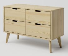 Kommode Kiefer massiv natur Aurornis 34 - Abmessungen: 64 x 96 x 40 cm (H x B x T)