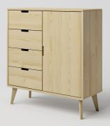 Kommode Kiefer massiv natur Aurornis 38 - Abmessungen: 104 x 96 x 40 cm (H x B x T)
