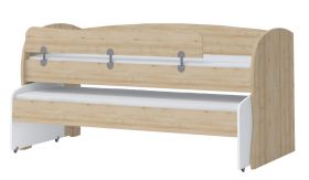Kinderbett / Jugendbett Benjamin 02 inkl. 2. Liegeplatz, Farbe: Buche / Weiß - 90 x 200 cm (B x L)